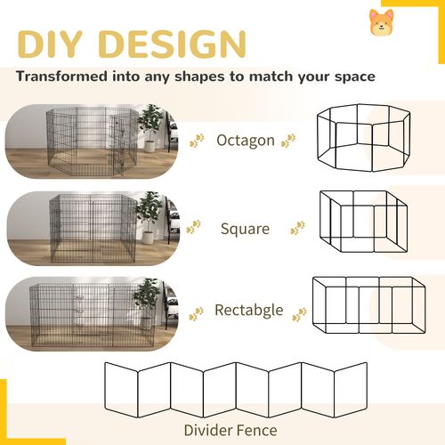 8-Panel DIY Dog Pen with Door for Indoor/Outdoor Use, 91cm High