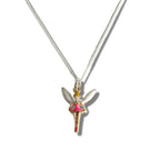 Sterling Silver Girls Pink Fairy Necklace & Gift for Birthday or Christmas - Free Gift Box