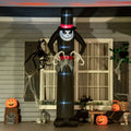 Giant 10ft Halloween Inflatables Tall Ghost with Hat, Build-in LEDs Blow Up Scary Outdoor Decorations, for Party Yard Garden Lawn Decoration