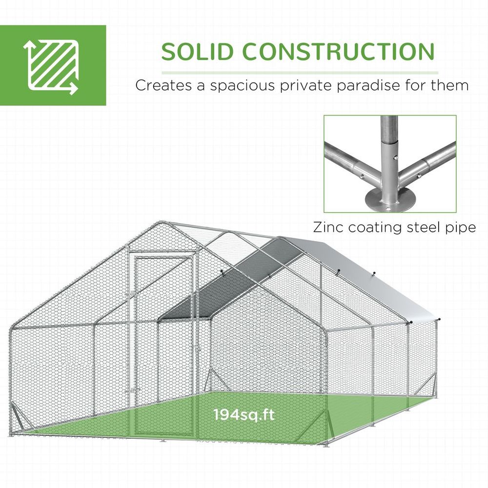 Walk In Chicken Run - High-Quality Galvanised Coop | 6x3x2m | Protect Your Pets | Durable Weather-Resistant Covers