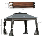 Garden Folding Tent Heavy Duty Pop Up Gazebo for Party Dark Grey