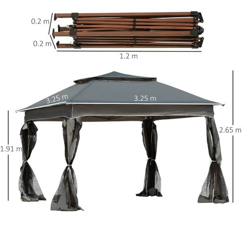 Garden Folding Tent Heavy Duty Pop Up Gazebo for Party Dark Grey