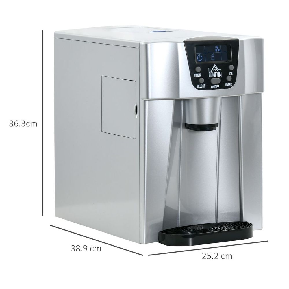 Ice Maker Machine and Water Dispenser No Plumbing Required Silver