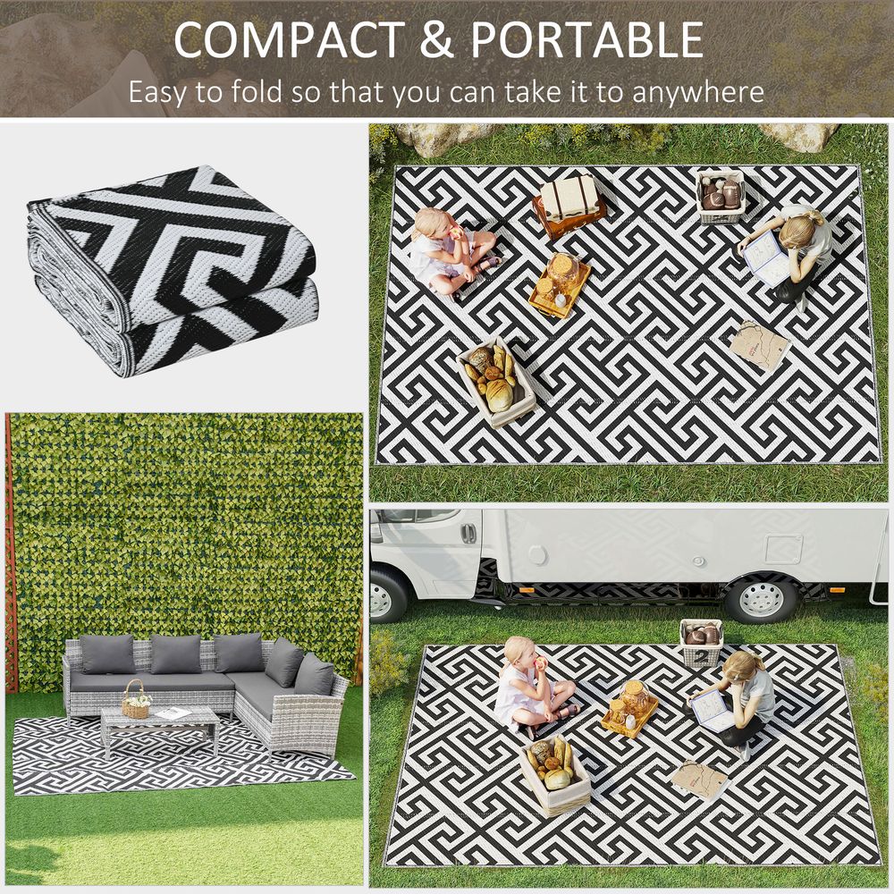 182x274cm Reversible Outdoor Rug - Portable & Durable - for RV Camping & More!