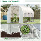 Spacious Outdoor Plant Greenhouse with Zippered Doors, Proficient Seller - White