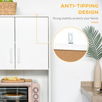 Kitchen Buffet Storage, 2 Cabinets, 3 Drawers, 60x40x150cm, White Finish