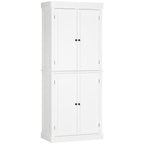 Freestanding Kitchen Cupboard, 6-Tier Cabinet Organizer w/ 4 Adjustable, White