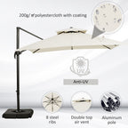 Outdoor Steel Frame Cantilever Umbrella - Durable, Rotating, UV Protection