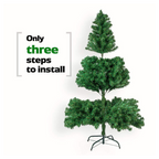 7ft 1100 Branch Christmas Tree - Artificial PVC - Metal Base - Green