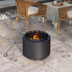 48.5cm Smokeless Wood Burning Firepit Metal Fire Pit, Black