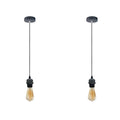 2 Pack Industrial Grey Pendant Light Fitting, Lampshade Holder Fitting Set With PVC Cable. in Grey