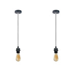 2 Pack Industrial Grey Pendant Light Fitting, Lampshade Holder Fitting Set With PVC Cable. in Grey