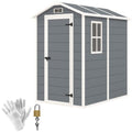 4 x 6ft Plastic Garden Shed with Floor, Window and Lockable Door