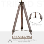 65L Wood/Bronze Tripod Floor Lamp - Adjustable Height & Shade - Stylish Home Decor