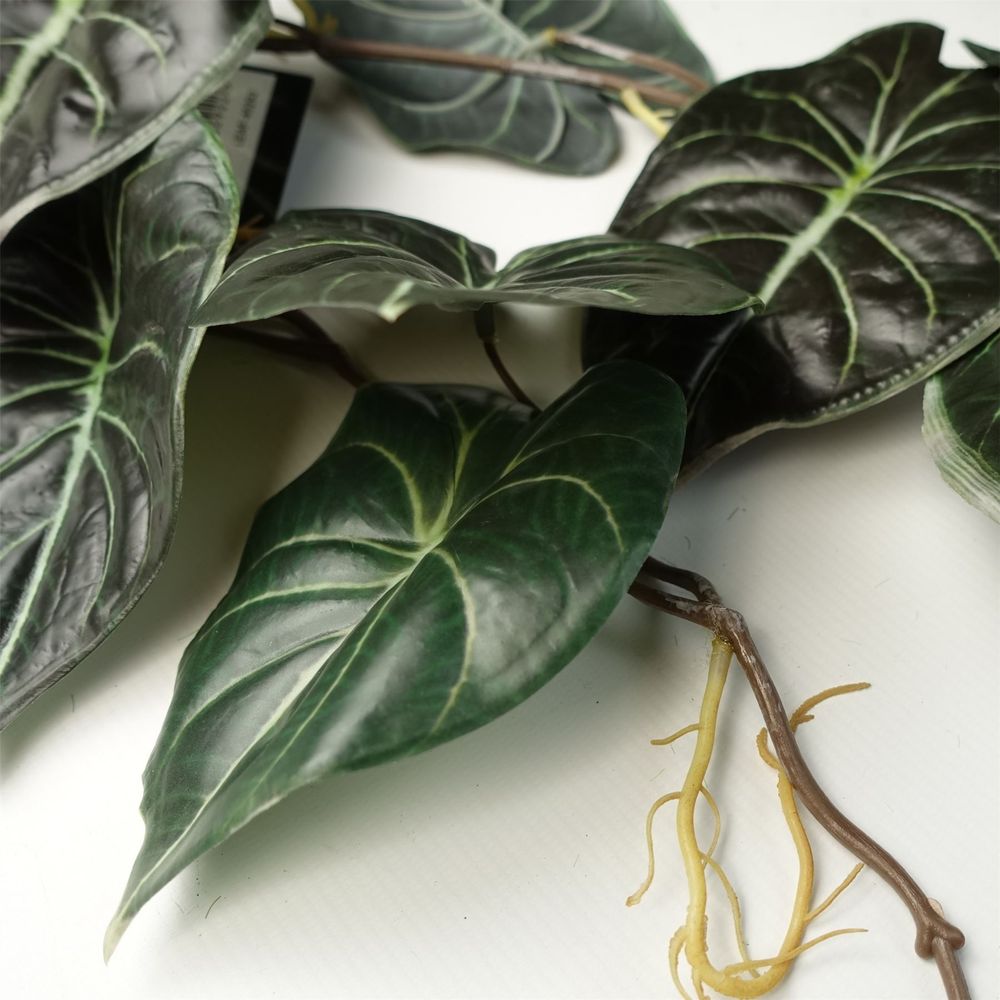 6-Pack Trailing Alocasia Dragon Scale Dark - 120cm Artificial Hanging Plants