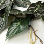 6-Pack Trailing Alocasia Dragon Scale Dark - 120cm Artificial Hanging Plants