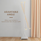 LED Lighted Full Length Mirror, Floor Standing Mirror with Storage Shelf