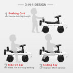 3 in 1 Kids Ride On Car Licensed Foot To Floor Slider Toddler Push Along NO POWER White 12-36 months