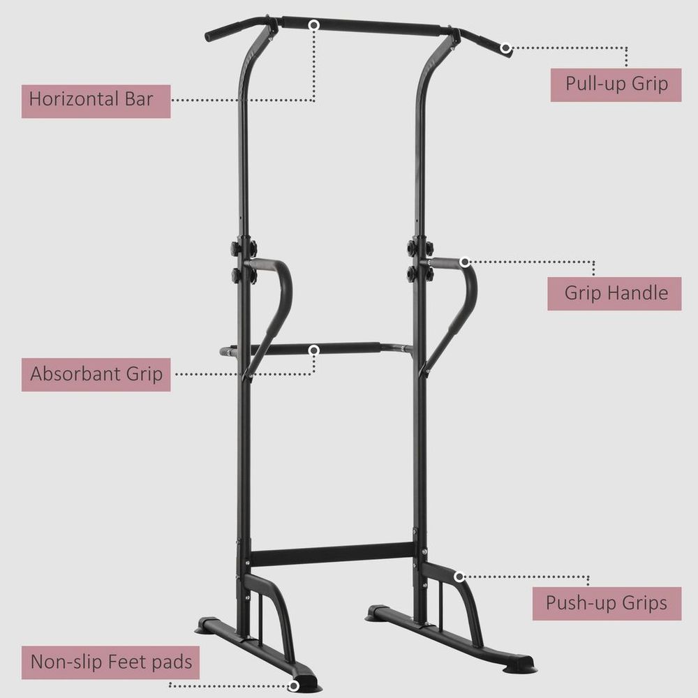 Multipurpose Power Tower for Home Gym - Pull Up Bar, Dip Station, Push Up Equipment - Professional Quality