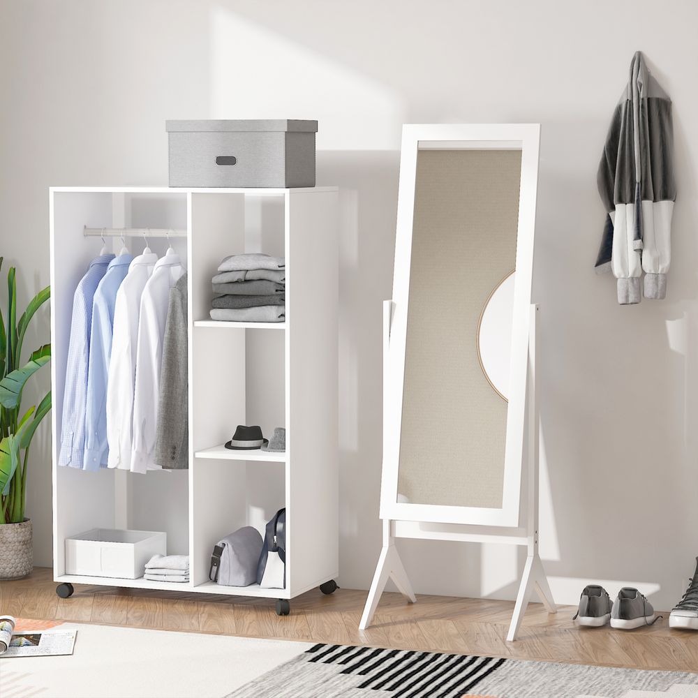 Freestanding Dressing Mirror - Adjustable Tilt - White - for Bedroom, Bathroom, Hallway