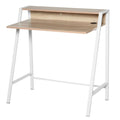 PC Desk with Storage Shelf - White/Oak Finish