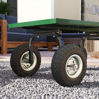 Set of Four 10" Pneumatic Wheels for Barn Carts, Garden Cart Black