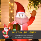4ft Inflatable Christmas Santa Claus Gift with LED Xmas Holiday Outdoor