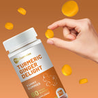 Turmeric & Ginger Gummies - 60 Vegan Pro Gummies - Natural Peach Flavour