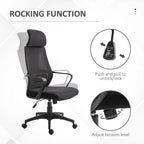 Mesh Back Office Chair - Adjustable Height & Padded Headrest - Comfortable - All Black