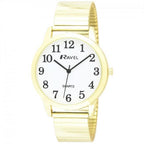 Men's Gold Bracelet Watch - Bold Number White Dial