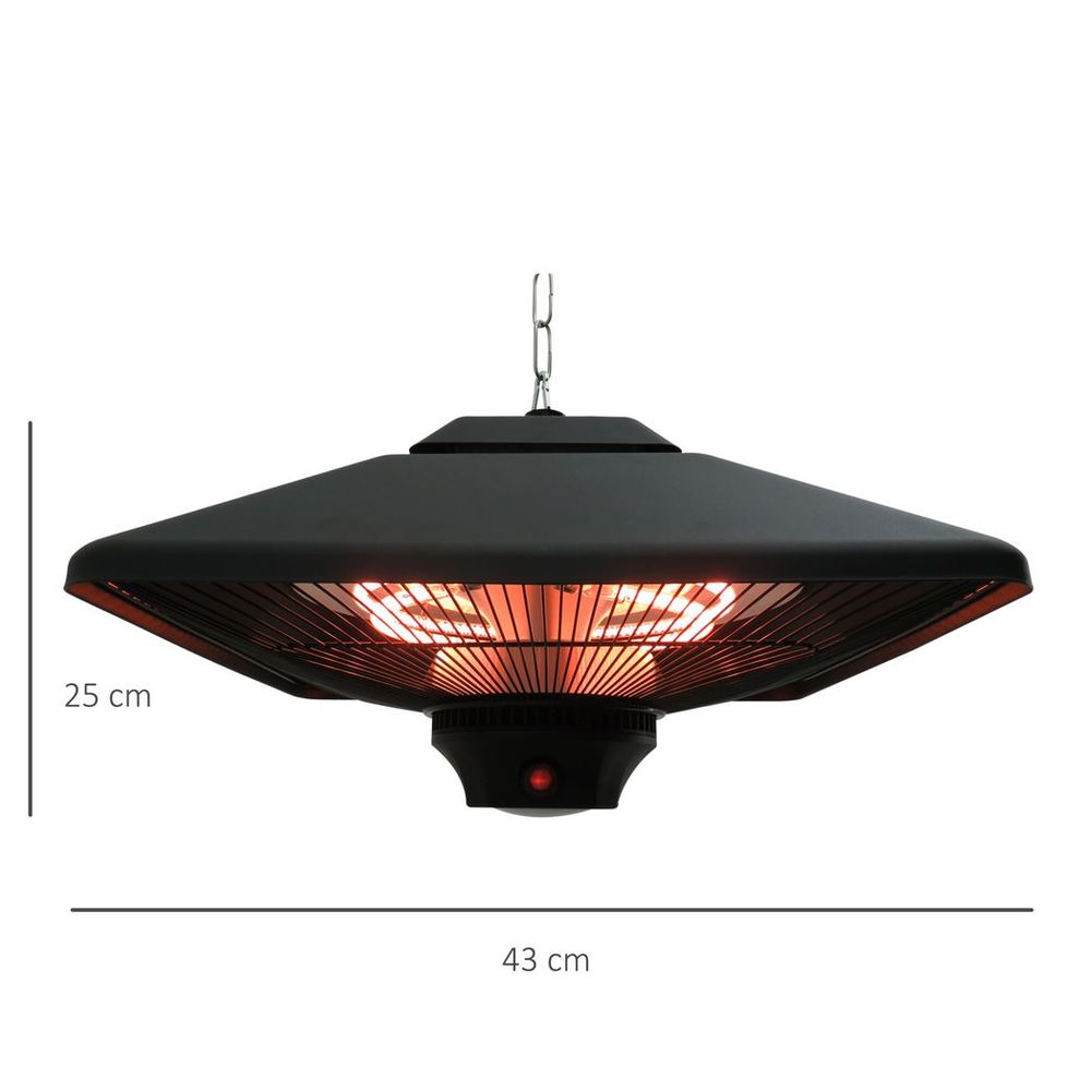 2kw Electric Heater LED Halogen Heating Hanging Light Outdoor Remote