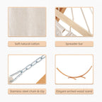 Outdoor Garden Hammock & Wooden Stand - Swing & Relax in Comfort with Sturdy White Bed