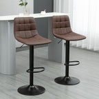 Brown Adjustable Stools: Swivel & Footrest, Set of 2 - Pub Home Furnishings