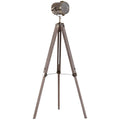 65L Wood/Bronze Tripod Floor Lamp - Adjustable Height & Shade - Stylish Home Decor