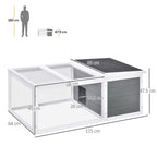 Rabbit Hutch Guinea Pig Hutch Wooden Small Animal Cage Rabbit Run Duck House with Openable Roof for Indoor Outdoor 115 x 66 x 47.5 cm