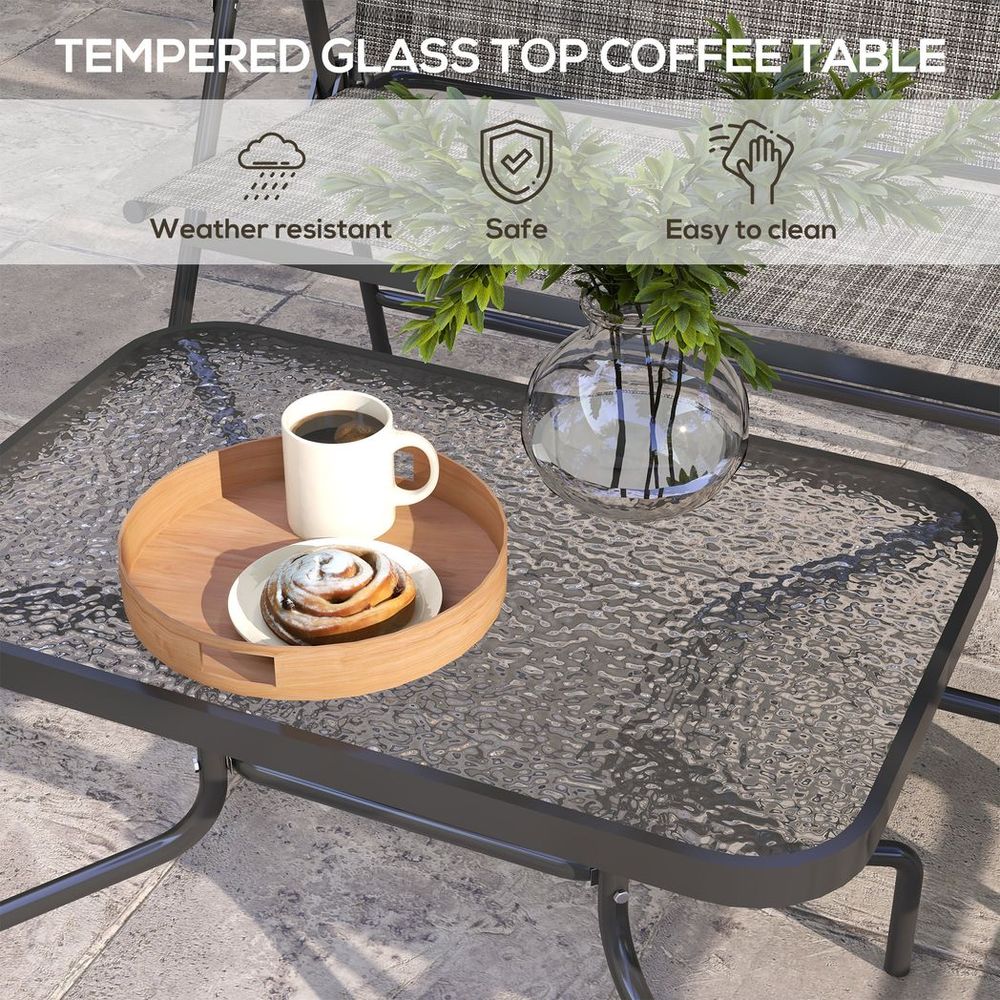 Patio Furniture Set - Table, Foldable Chairs, Loveseat, Stylish Design!