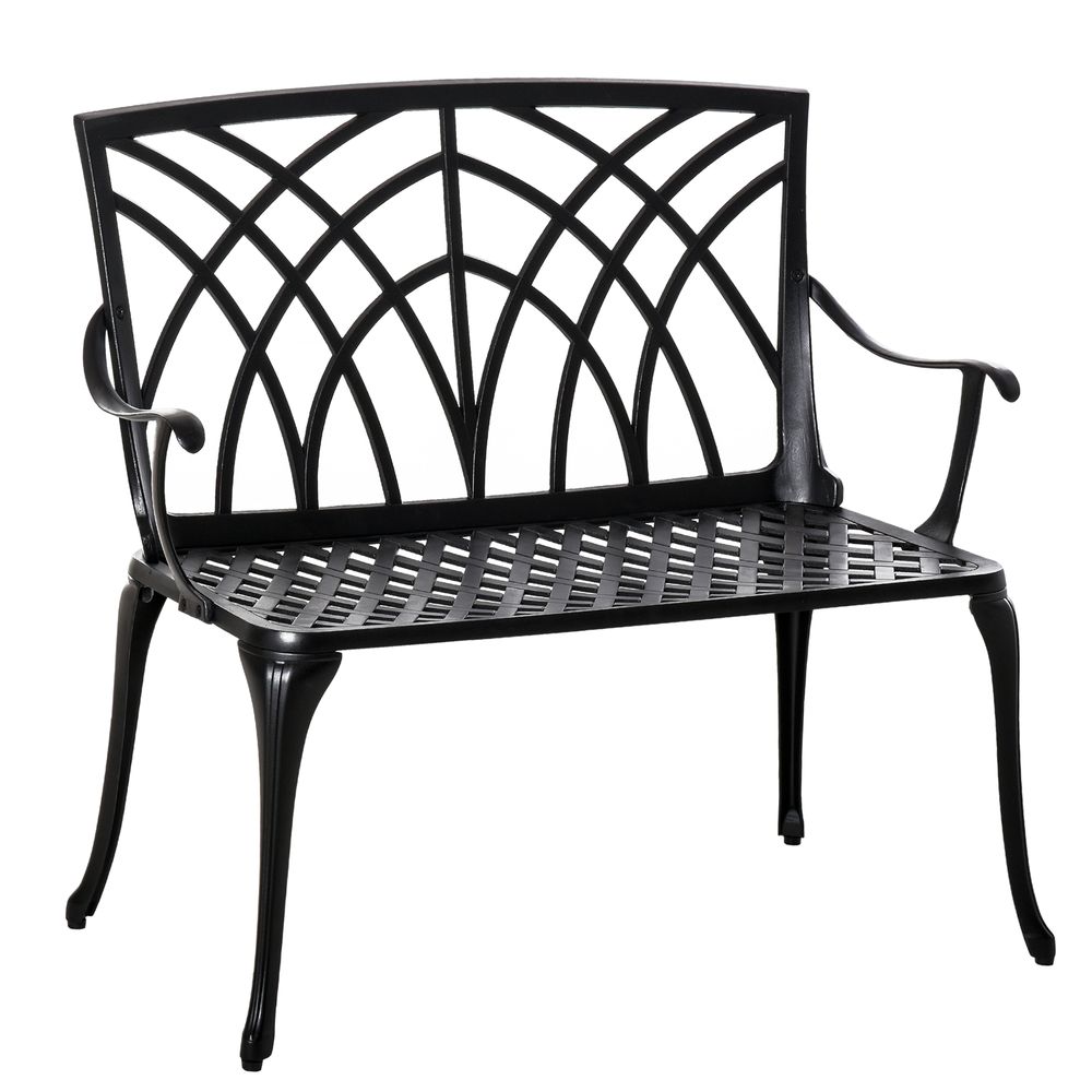 2-Seater Cast Aluminium Garden Bench Loveseat: Ergonomic & Stylish