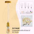 10 Pack Industrial Pendant Light Fitting, lampshade addable E27 Lamp Holder Fitting Set with PVC Cable