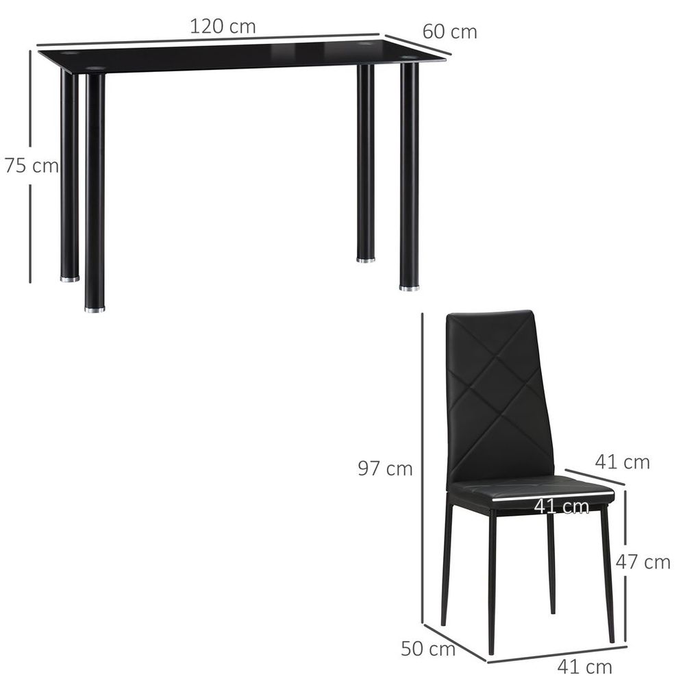 Dining Table Set for 4, Modern Kitchen Table and Chairs with Padded Seat