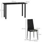 Dining Table Set for 4, Modern Kitchen Table and Chairs with Padded Seat