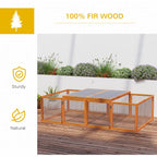 6ft Outdoor Wooden Rabbit Hutch Cage with Wire Mesh Safety Run and Play Space