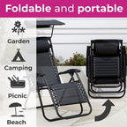 Zero Gravity Garden Chairs & Table - Adjustable, Folding, Comfortable, Durable & Stylish Furniture Set