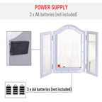 Lighted Tri-Fold Vanity Mirror Large Cosmetic Mirror LED Lights White