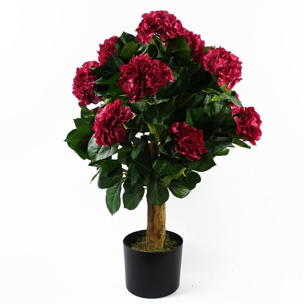 Beautiful 75cm Pink Hydrangea Plant - Artificial Flowers - Potted