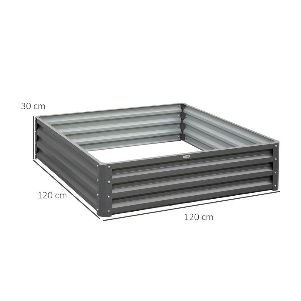 Raised Garden Bed - Metal Planter - Light Grey