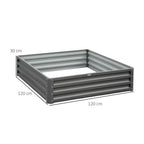 Raised Garden Bed - Metal Planter - Light Grey