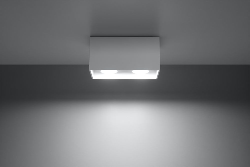 Quad White Square LED Ceiling Lamp - Modern Loft Design - GU10