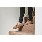 Womens Sheepskin Suede Moccasin Slippers With Suede Sole - 431-100