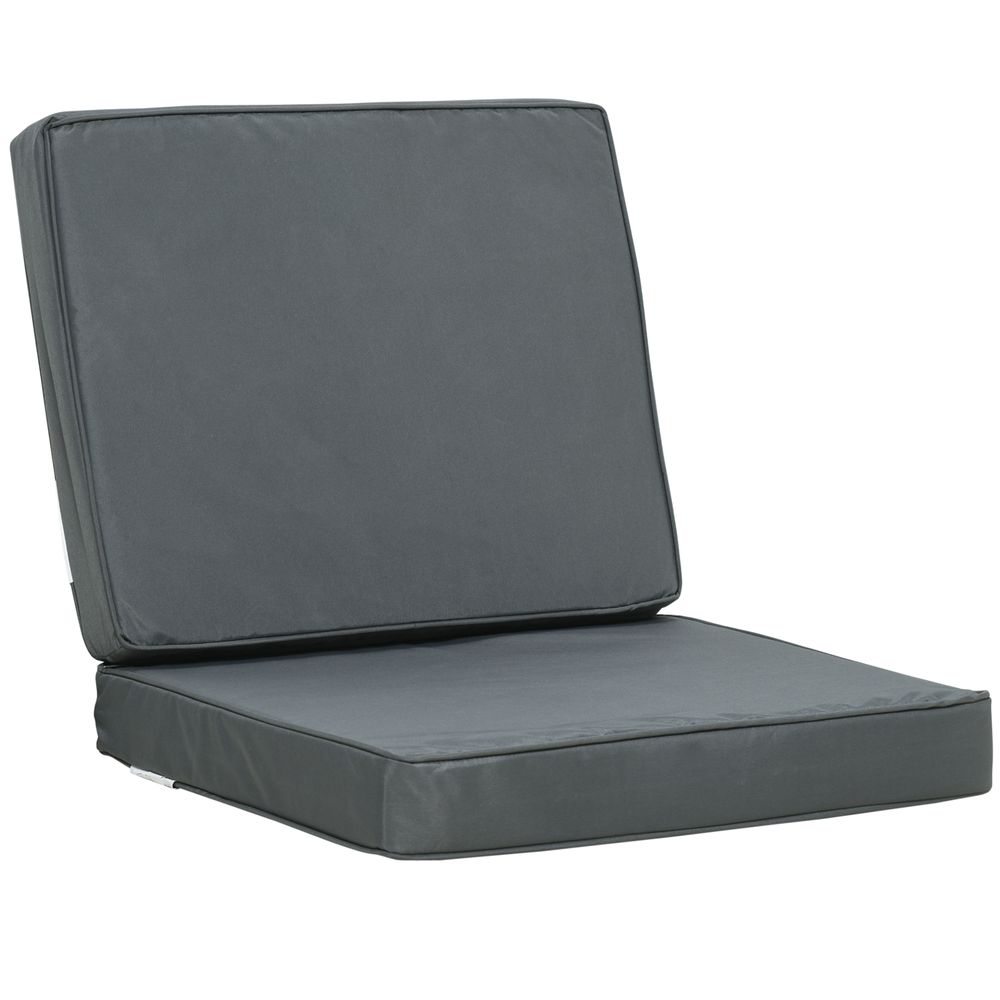 Dark Grey Outdoor Seat & Back Cushion Set for Comfort