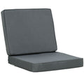 Dark Grey Outdoor Seat & Back Cushion Set for Comfort